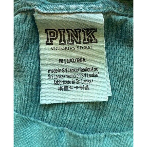 Pink Victorias Secret Women Short Sleeve T-Shirt Teal Size Medium Graphic PINK - Picture 3 of 7